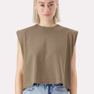 American Apparel Crop Tee Brown NEW